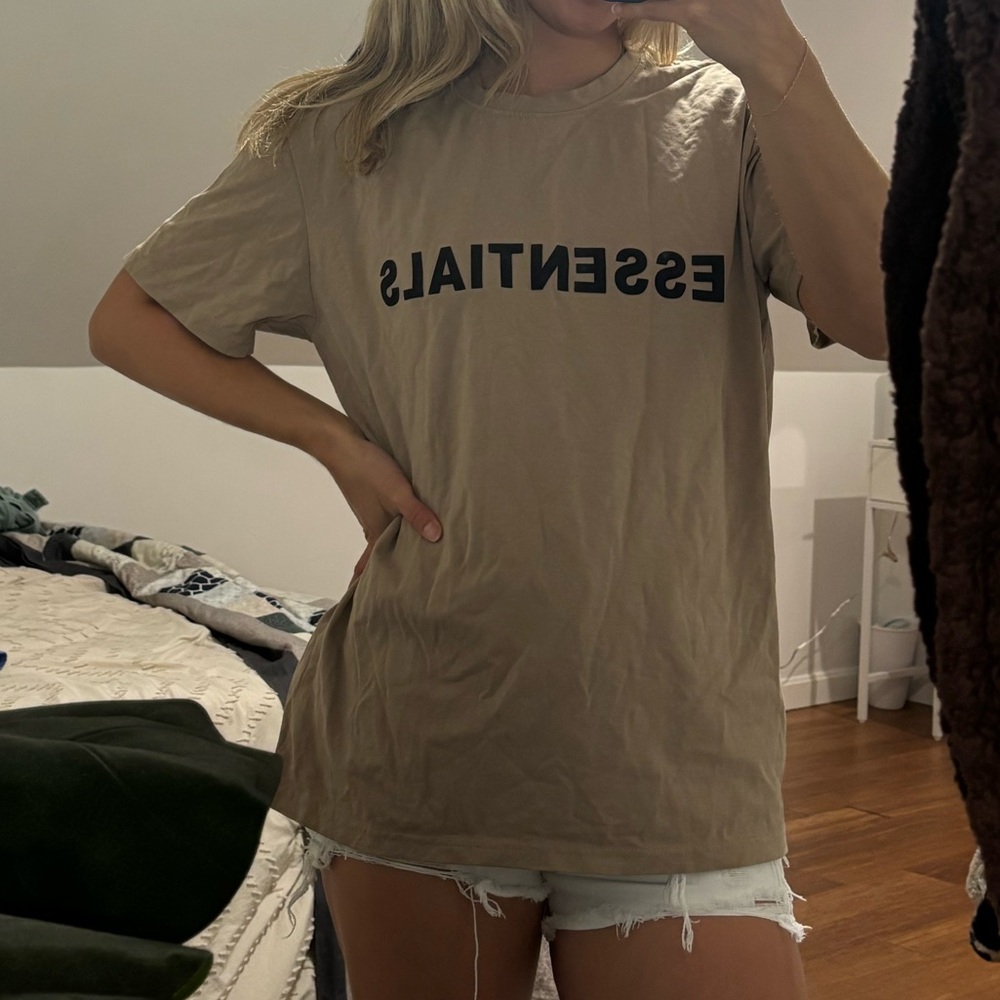 Essentials Tan Logo Tee